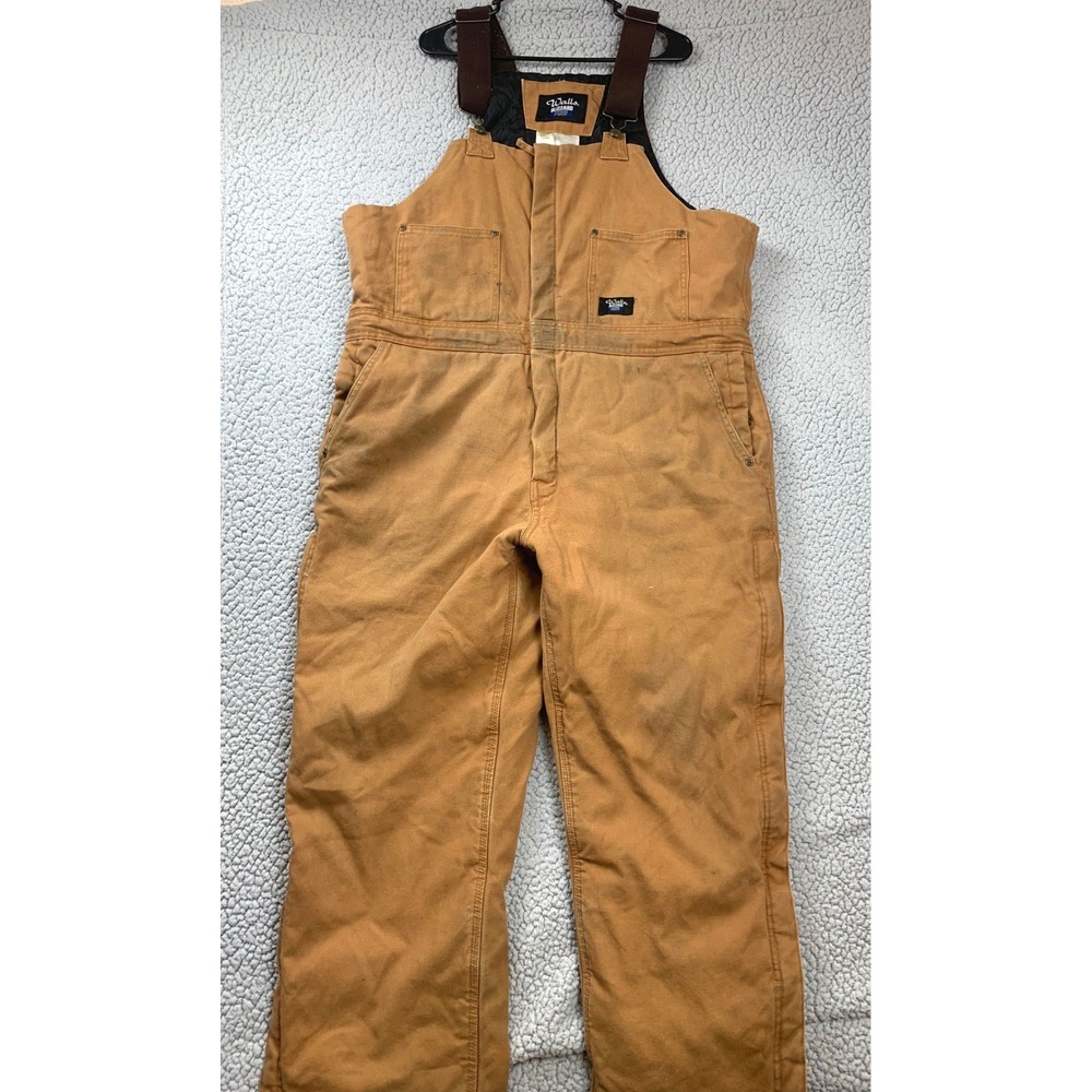 Vintage Walls Blizzard Pruf Overalls Mens XL Regular Brown Insulated Canvas Bibs